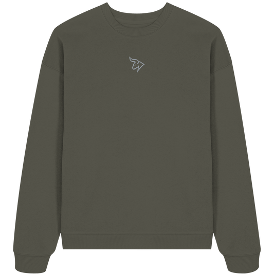 BULLNACK Oversized Sweater - Icon gestickt khaki
