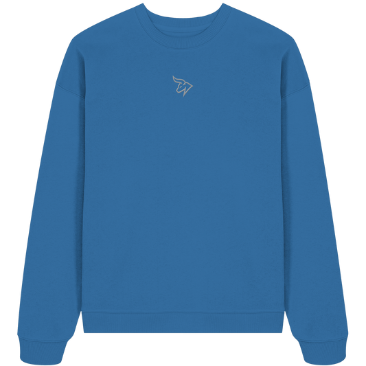 BULLNACK Oversized Sweater - Icon gestickt mindful blue