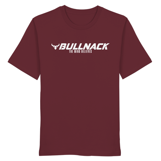 BULLNACK Regular Shirt - The Mind Believes - burgundy - Organic Shirt