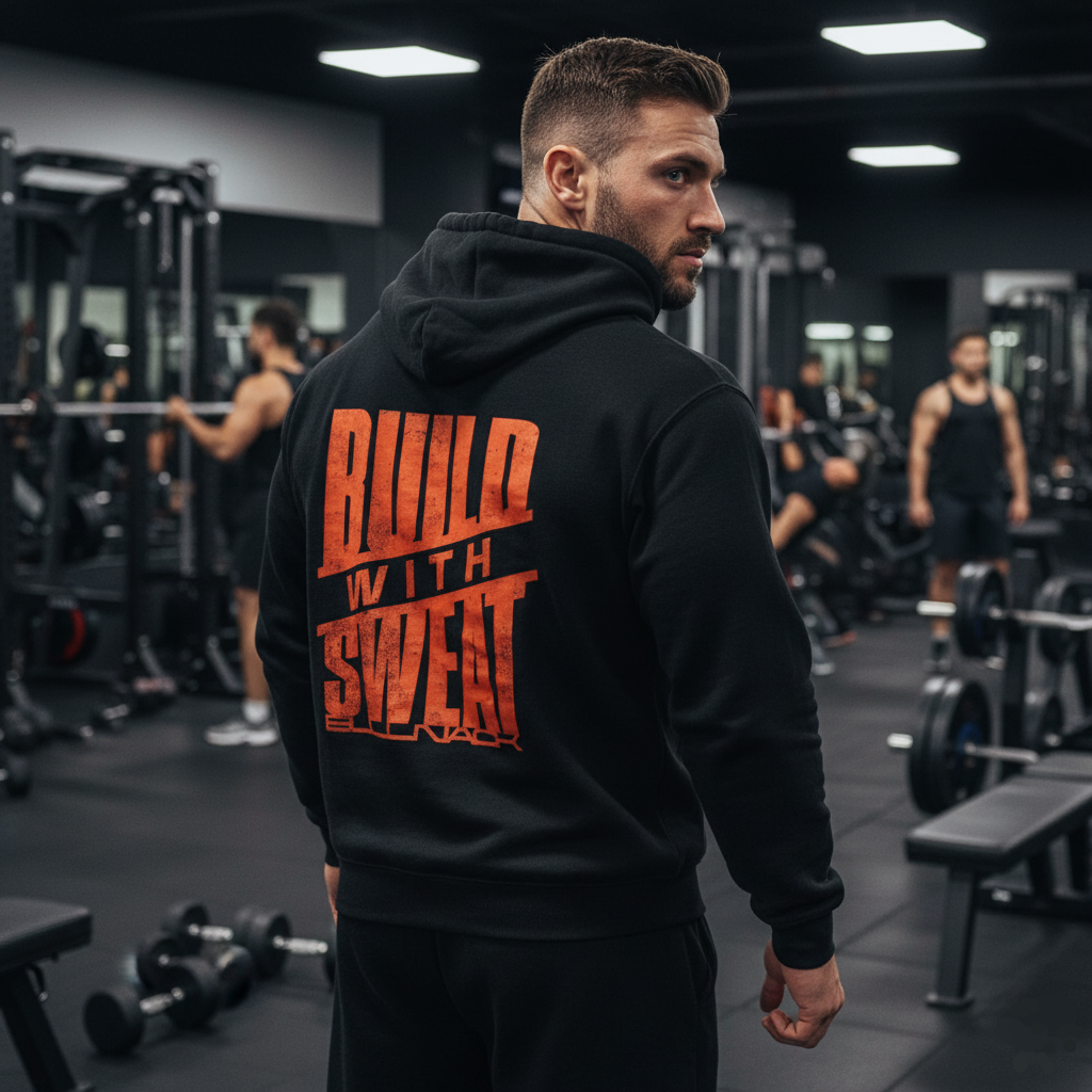 BULLNACK Regular Hoodie - Build with Sweat