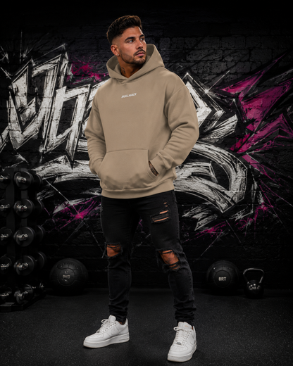 BULLNACK GANG Fluffy Hoodie Beige - Fluffy Boxcut Hoodie
