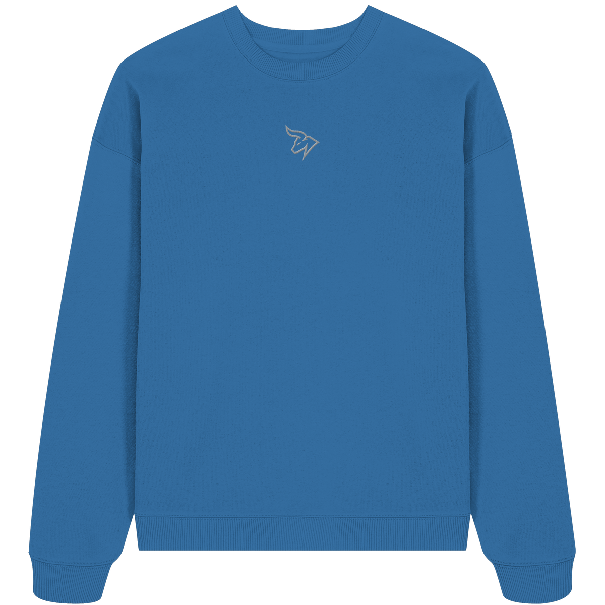BULLNACK Oversized Sweater - Icon gestickt mindful blue