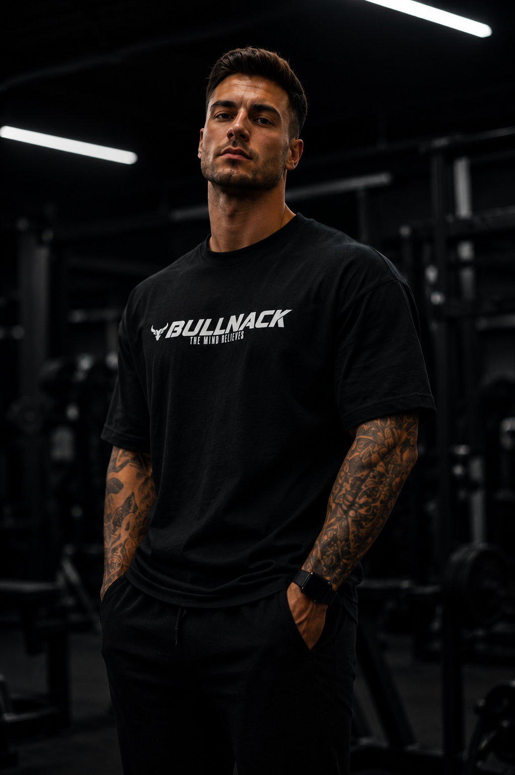 BULLNACK Regular Shirt - The Mind Believes - black - Organic Shirt