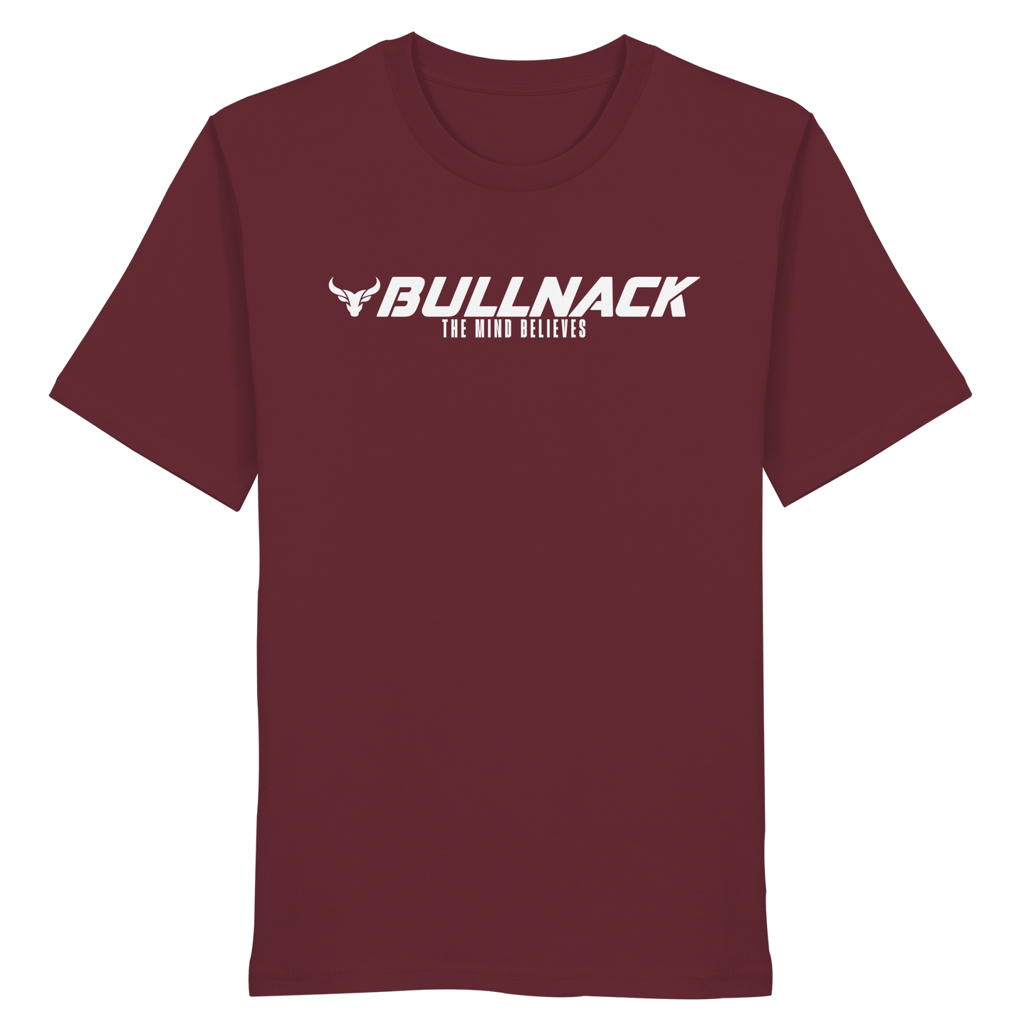 BULLNACK Regular Shirt - The Mind Believes - burgundy - Organic Shirt