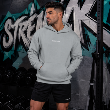 BULLNACK GANG Fluffy Hoodie Light Asphalt - Fluffy Boxcut Hoodie