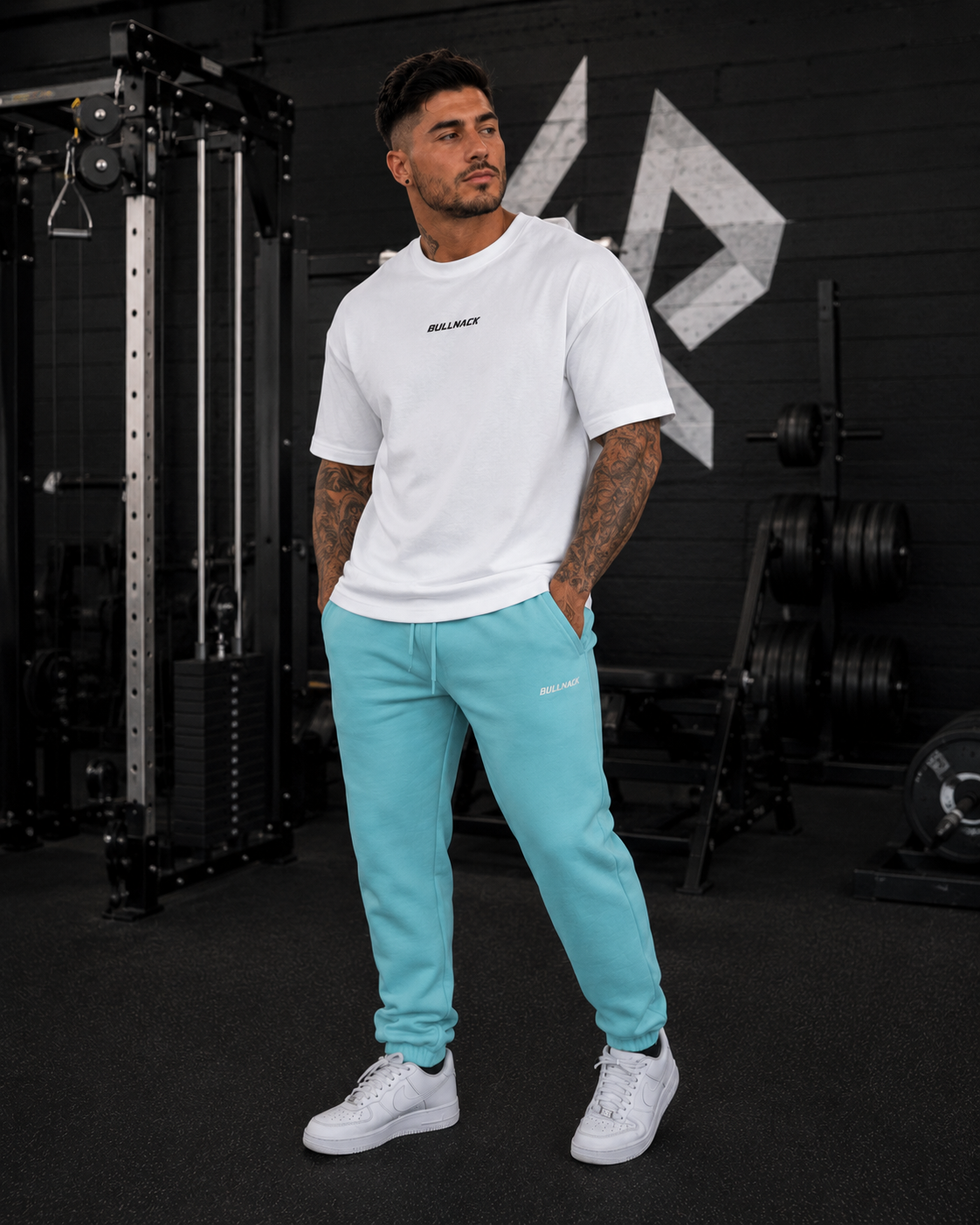 BULLNACK GANG Fluffy Sweatpants  Beryl Blue