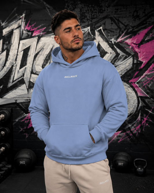 BULLNACK GANG Fluffy Hoodie Powder Blue
