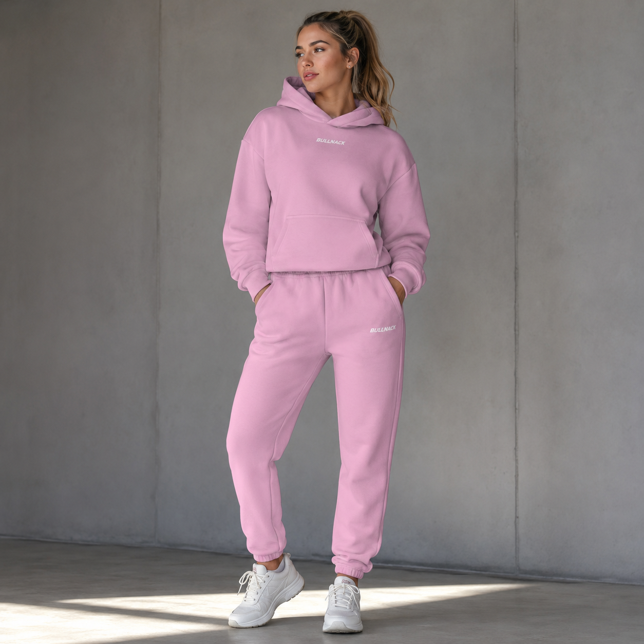 BULLNACK GANG Fluffy Sweatpants  Soft Pink